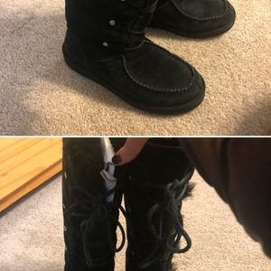 Womans New Black Ugg lace up  boots